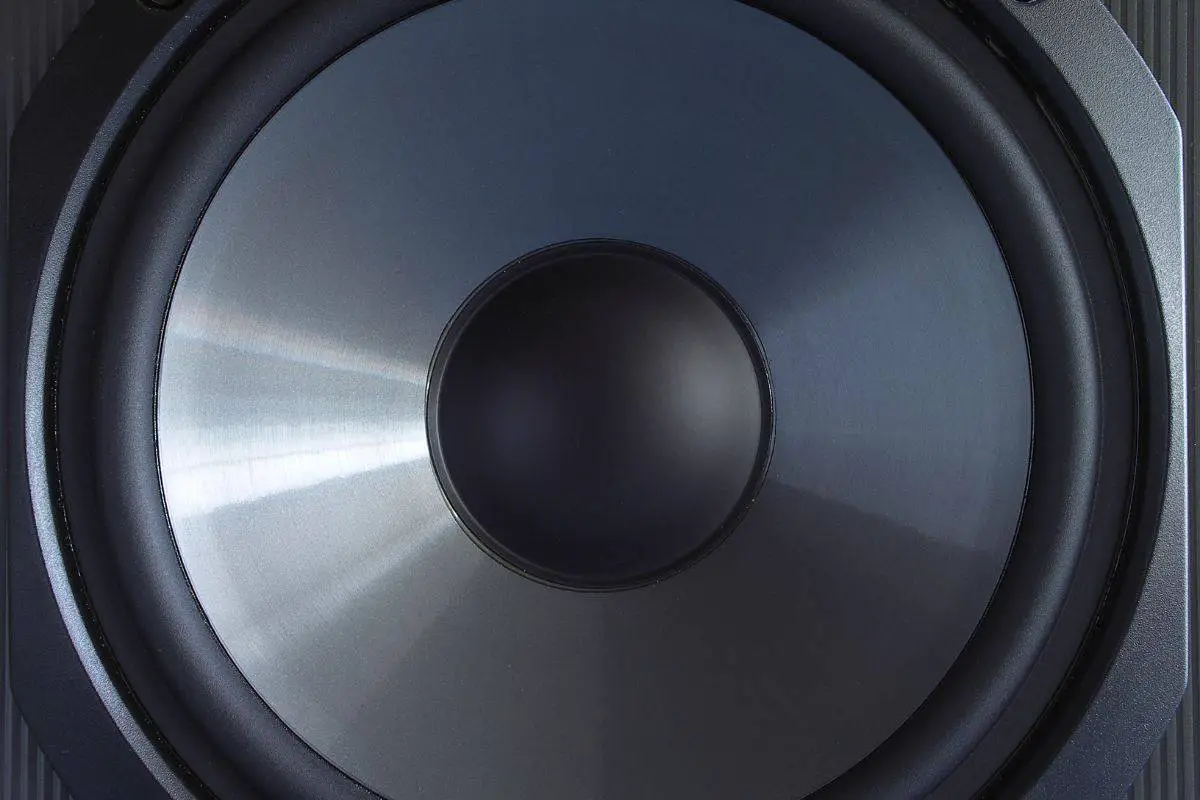 lose-up of a bass speaker