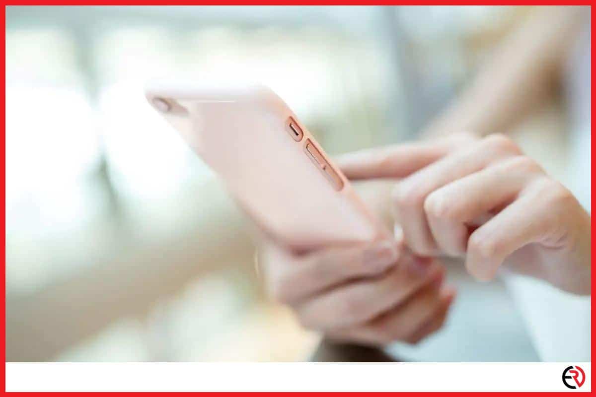 Woman looking at a smartphone