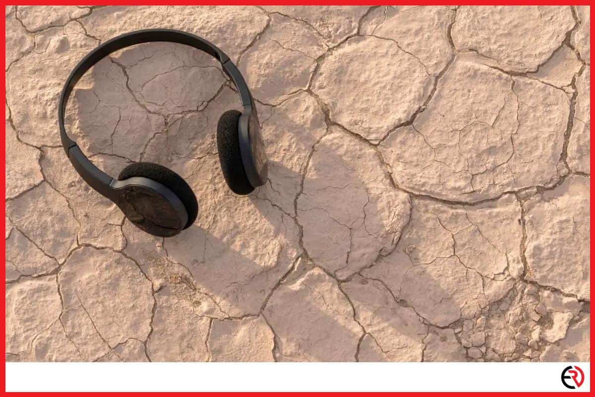 Bluetooth headphones on the ground