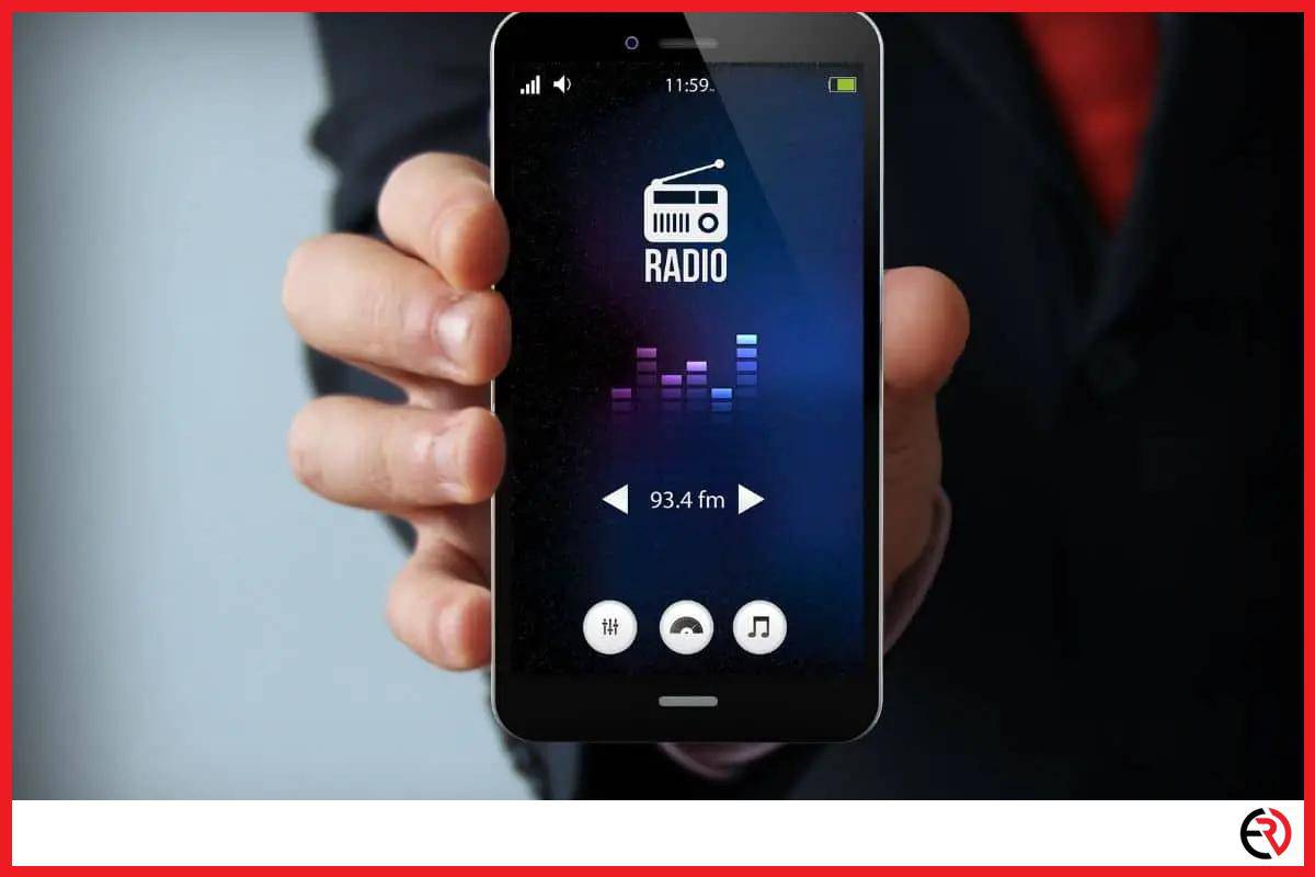 Radio app playing on a smartphone