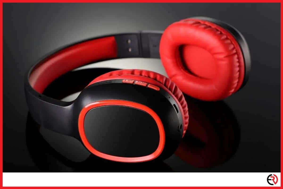 Red Bluetooth headphones